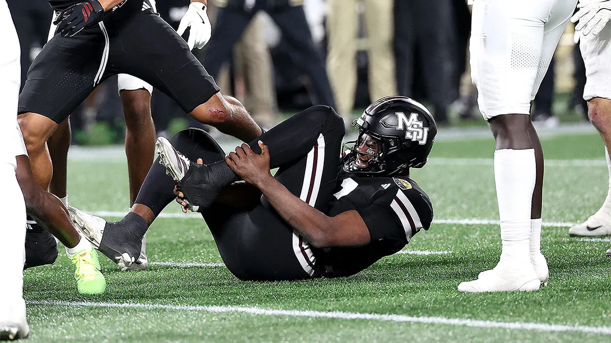 Mississippi State freshman quarterback Kamario Taylor avoided a serious injury after an awkward leg hit in the Duke’s Mayo Bowl loss to Wake Forest.