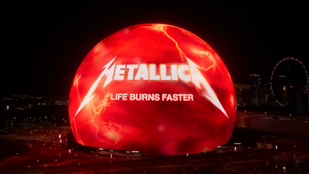 Metallica’s “Life Burns Faster” residency at Sphere Las Vegas debuts in October 2026 with No Repeat Weekends and immersive experiences.
