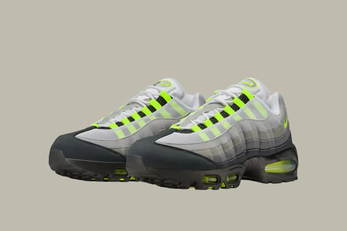 Nike Air Max 95 “Neon” returns March 5th in full size range with iconic neon accents and Big Bubble heel, following 2025’s sellout, available $190.