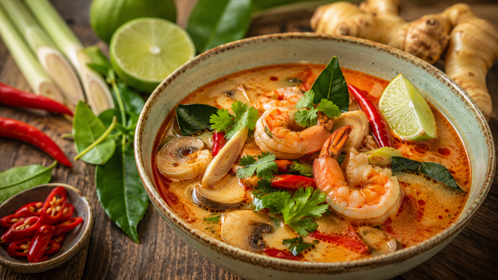 Learn how to make authentic Tom Yum at home with fresh herbs, shrimp, mushrooms, and Thai spices. Detailed recipe, cooking tips, ingredient substitutions, and step-by-step instructions for balanced homemade Tom Yum soup.