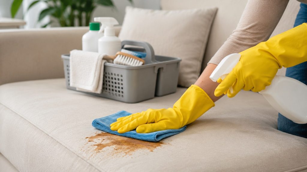 Learn how to remove sofa stains using safe and effective home cleaning methods. Discover practical solutions for coffee, wine, grease, ink, pet urine, and old upholstery stains on fabric and leather sofas.