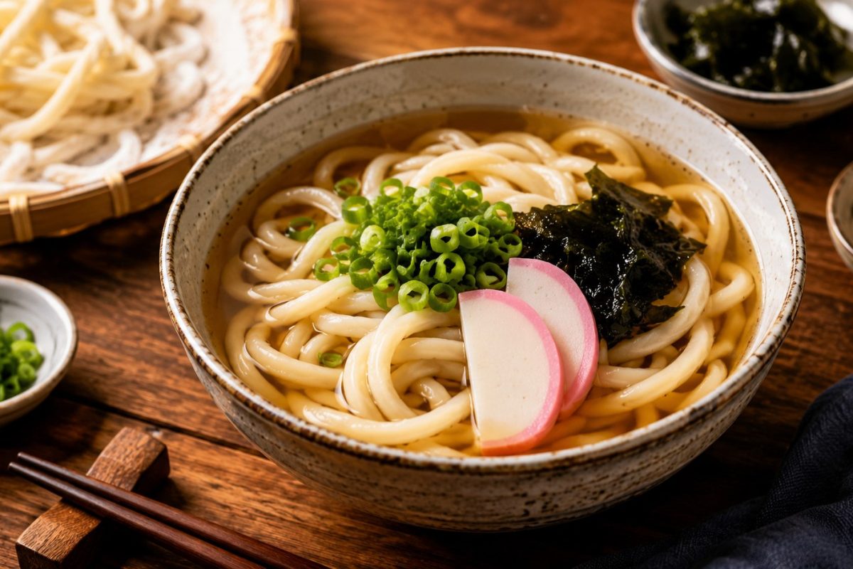 Learn how to make authentic Japanese udon at home with chewy handmade noodles, traditional dashi broth, and classic toppings. Step-by-step udon recipe for beginners.