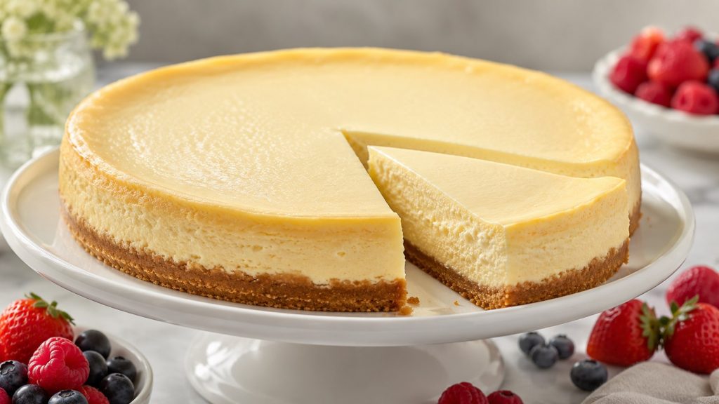 How to make cheesecake with a creamy filling, crisp crust, simple ingredients, water-bath instructions, cooling tips, and practical advice for preventing cracks.