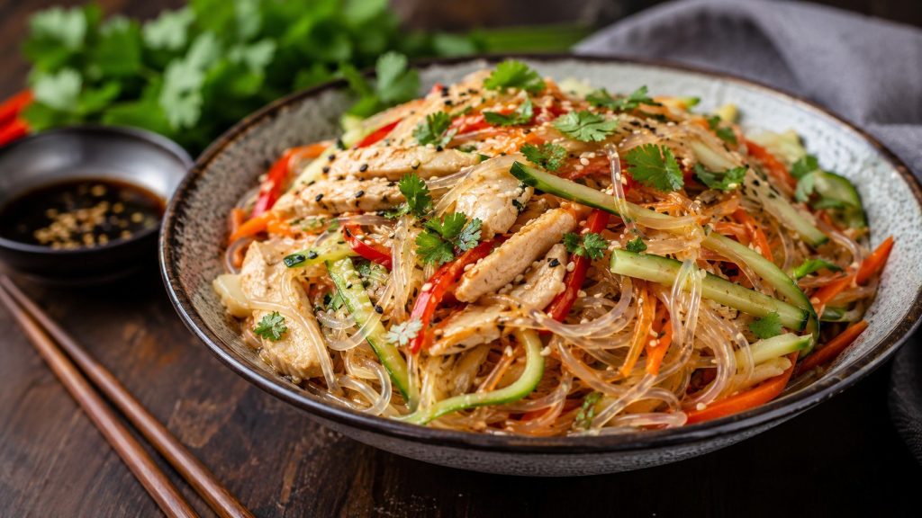 How to cook funchoza with glass noodles, sauces, salads, stir-fries, timing tips, and easy recipes with chicken, shrimp, beef, tofu, and vegetables.