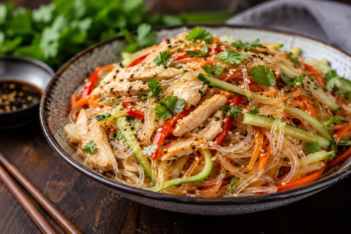 How to cook funchoza with glass noodles, sauces, salads, stir-fries, timing tips, and easy recipes with chicken, shrimp, beef, tofu, and vegetables.