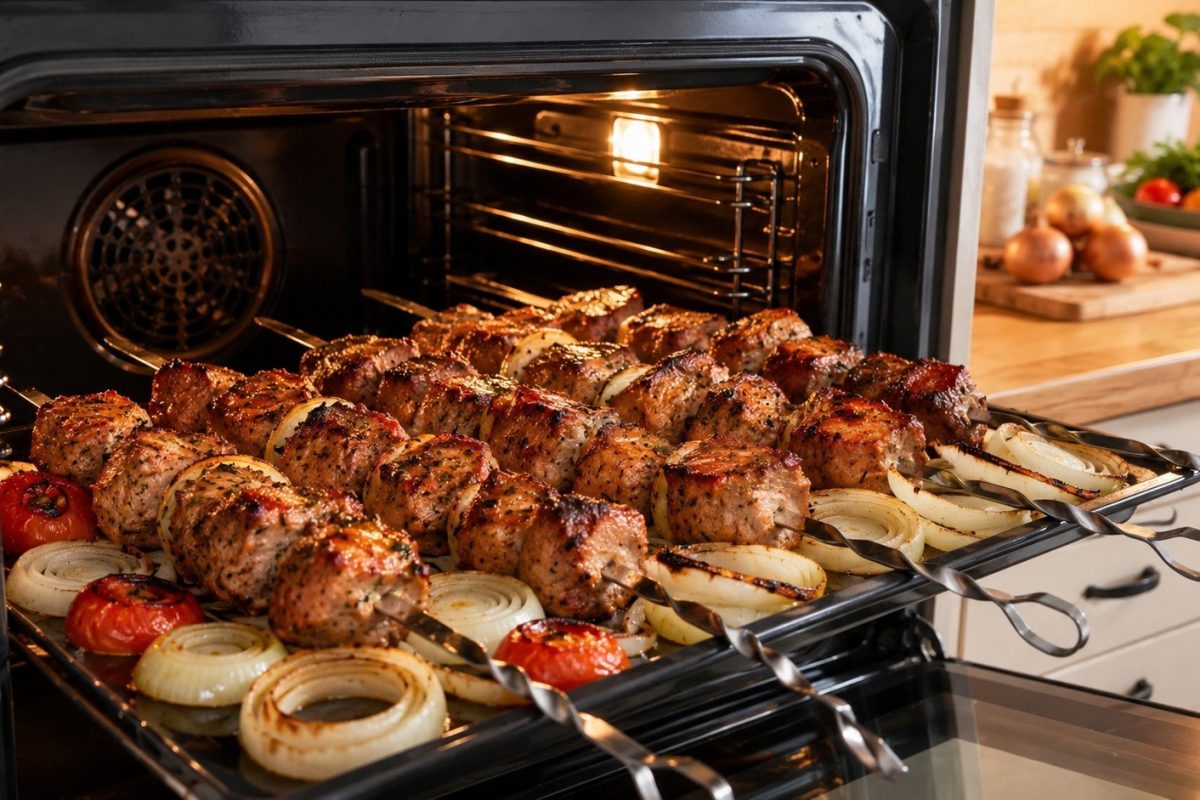 How to cook shashlik without a grill at home: oven recipe, marinade, air fryer method, safe temperatures, smoky hacks and serving ideas for juicy indoor skewers.