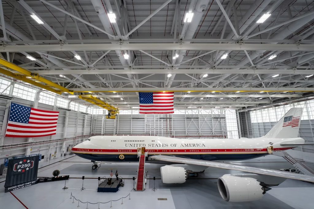 Qatari-donated 747 unveiled by Trump will serve as Air Force One until Boeing delivers 2 permanent presidential aircraft in 2028.