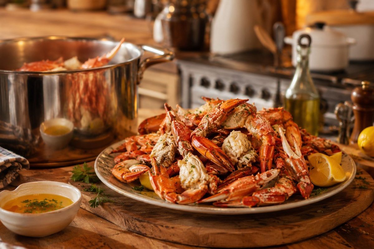 How to cook crab at home: learn exact times for boiling, steaming, baking and grilling crab, plus thawing, seasoning, storage and reheating tips.