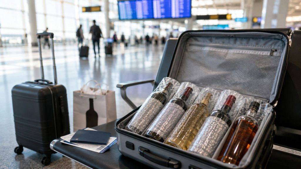 How much alcohol can you bring from abroad? Check US limits for flights and cars, the 1-liter exemption, 5-liter baggage rule, taxes, and declaration requirements.