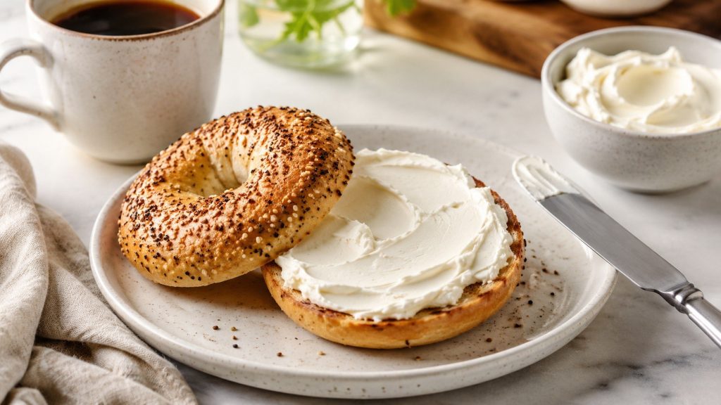 How to make a bagel with cream cheese in 10 minutes: exact proportions, toasting methods, savory and sweet toppings, storage advice, calories, and common mistakes.