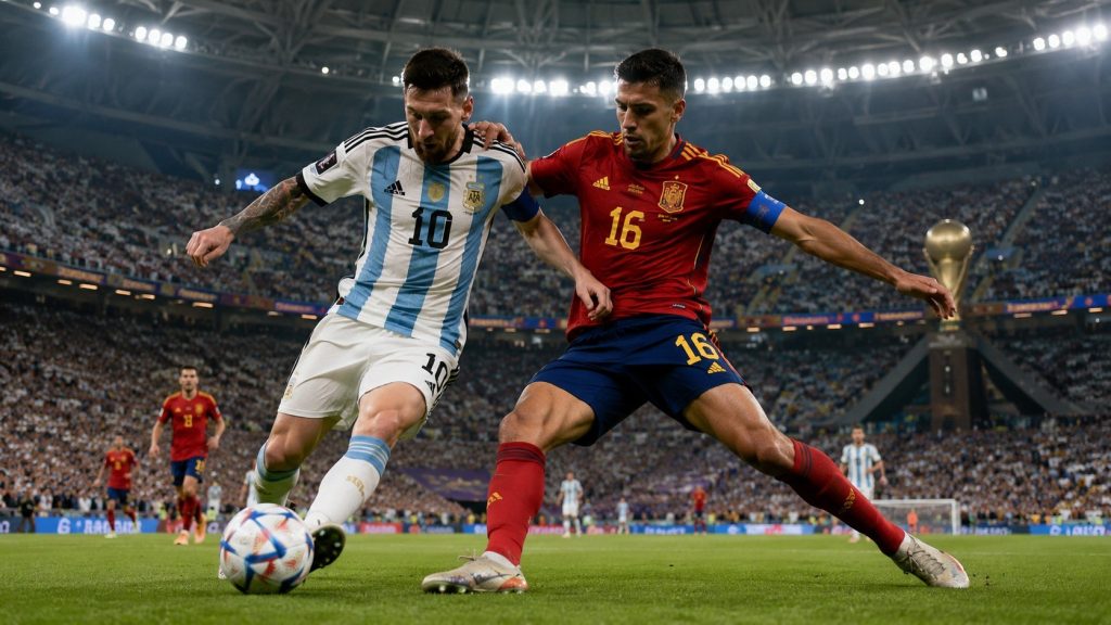 Spain vs Argentina live streaming starts at 3:00 p.m. ET on FOX, FOX One, Telemundo and Peacock. Check the World Cup 2026 final schedule.