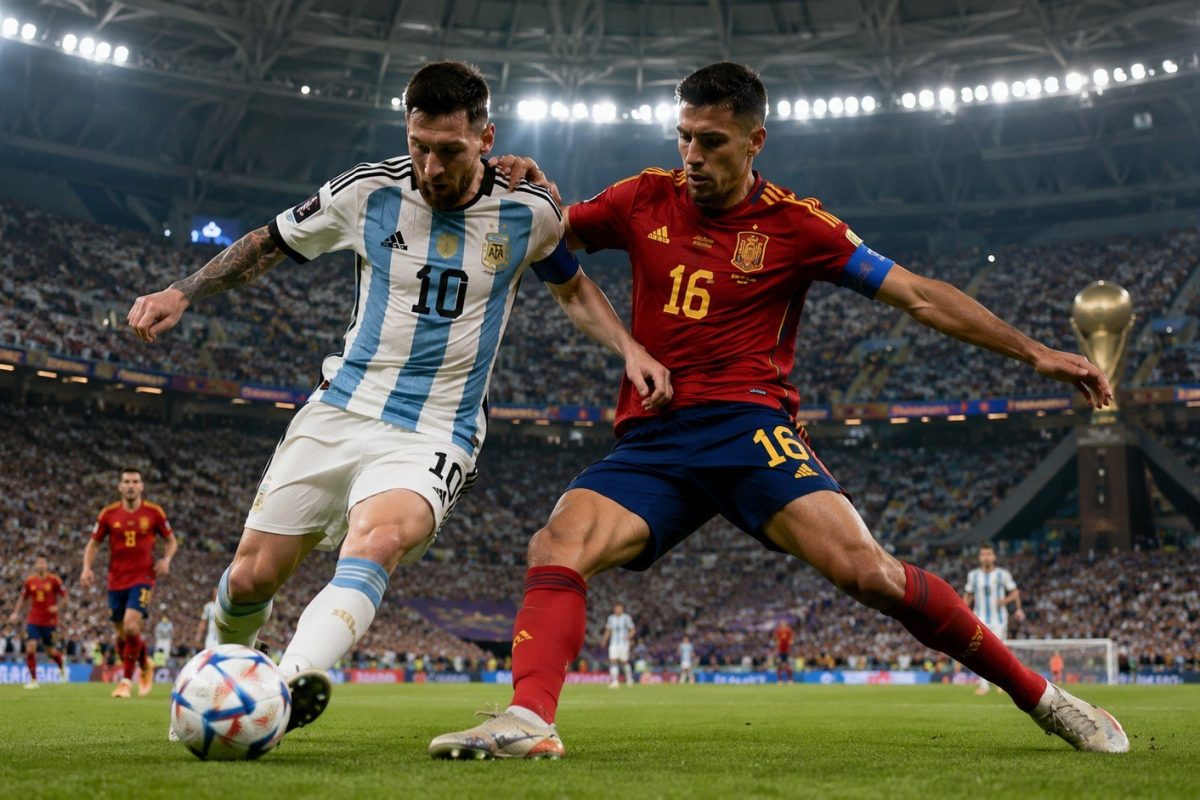 Spain vs Argentina live streaming starts at 3:00 p.m. ET on FOX, FOX One, Telemundo and Peacock. Check the World Cup 2026 final schedule.