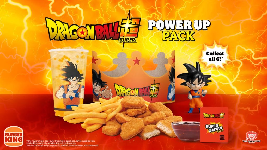 Burger King Dragon Ball Super menu launches with Saiyan Sauce, themed lemonade and 6 collectible figures featuring Goku, Vegeta, Piccolo and Beerus.
