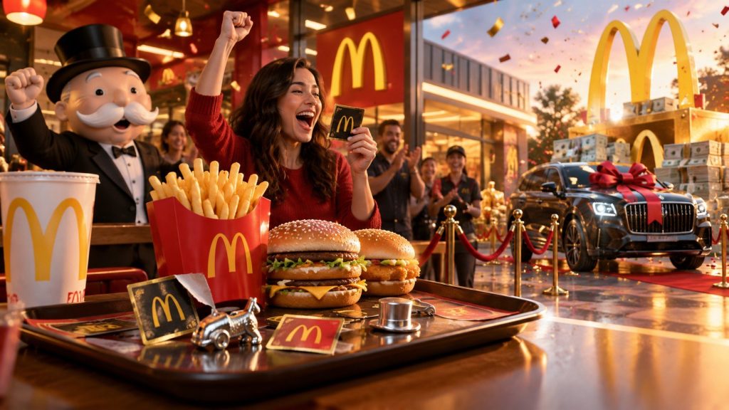 McDonald’s Monopoly 2026 returns October 6 with peel-off game pieces, free food, cars, trips and a $1 million cash grand prize.