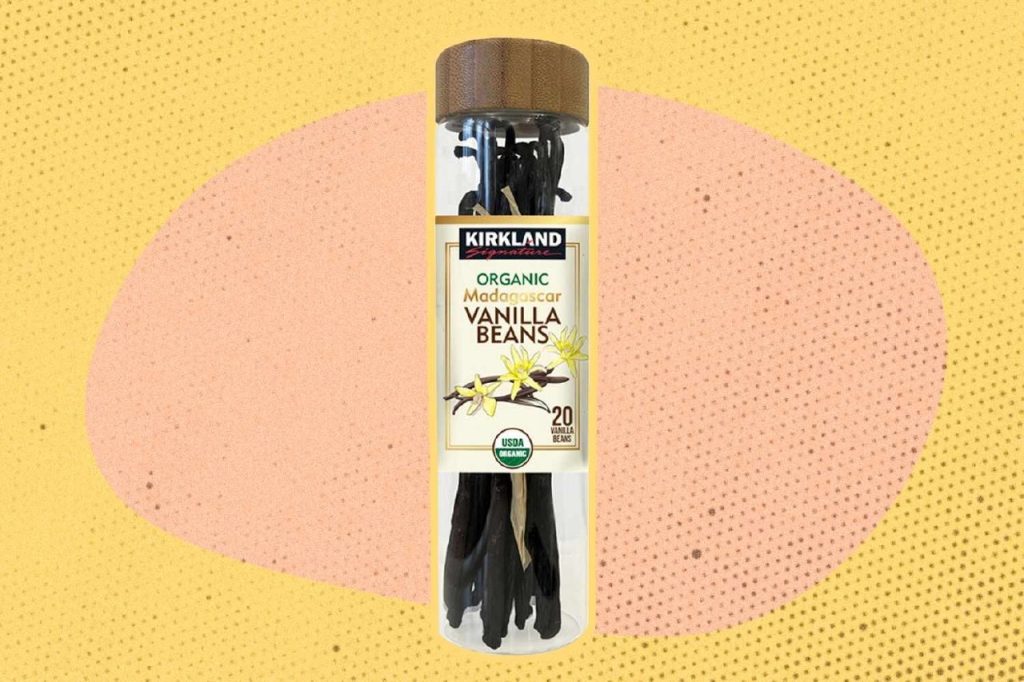 Costco vanilla beans return in 20-count Kirkland Signature organic Madagascar jars for $9.69, offering home bakers an unusually low price per pod.