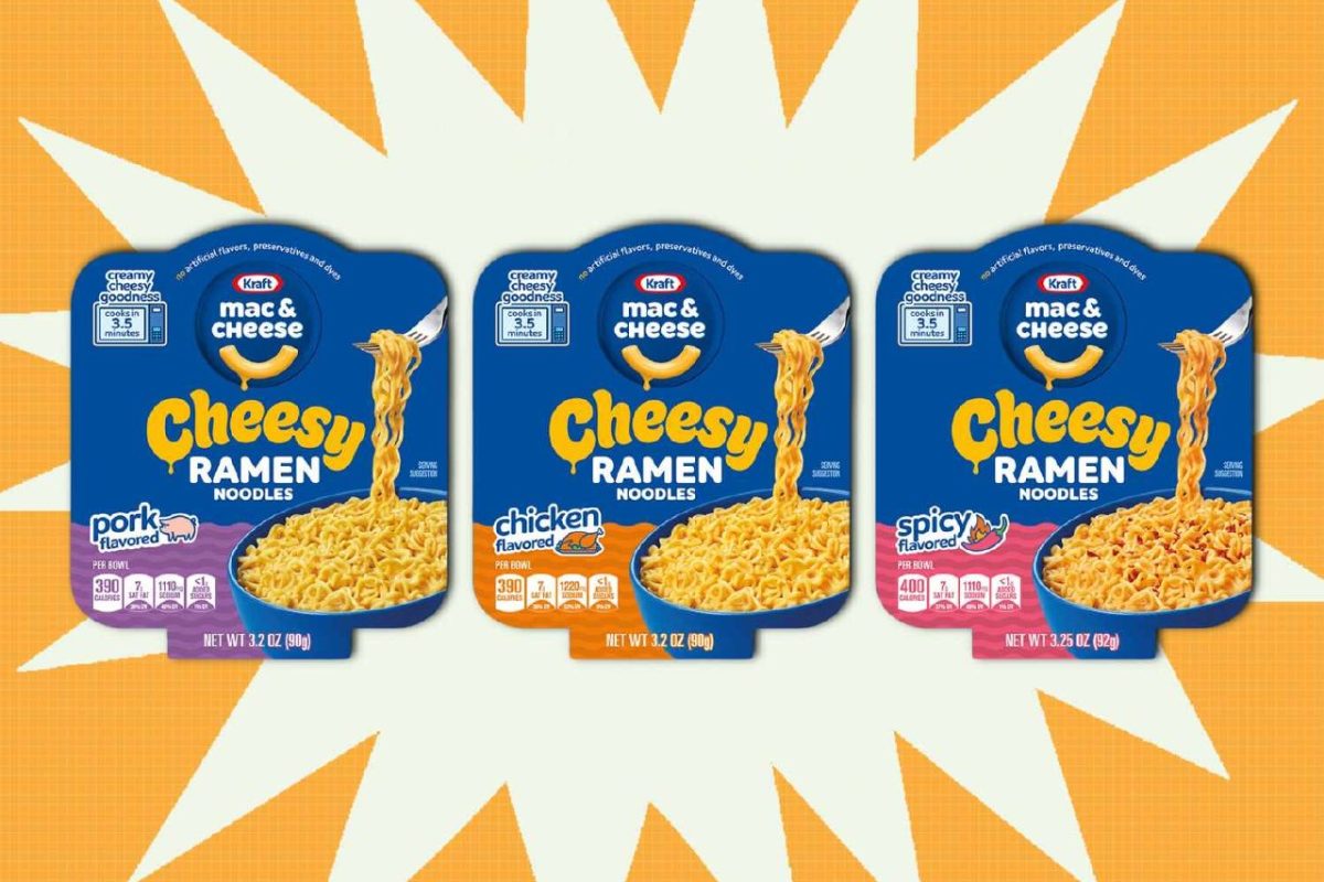 Kraft Mac & Cheese Cheesy Ramen launches in early 2027 with Spicy, Chicken and Pork flavors and no artificial dyes, preservatives or flavors.
