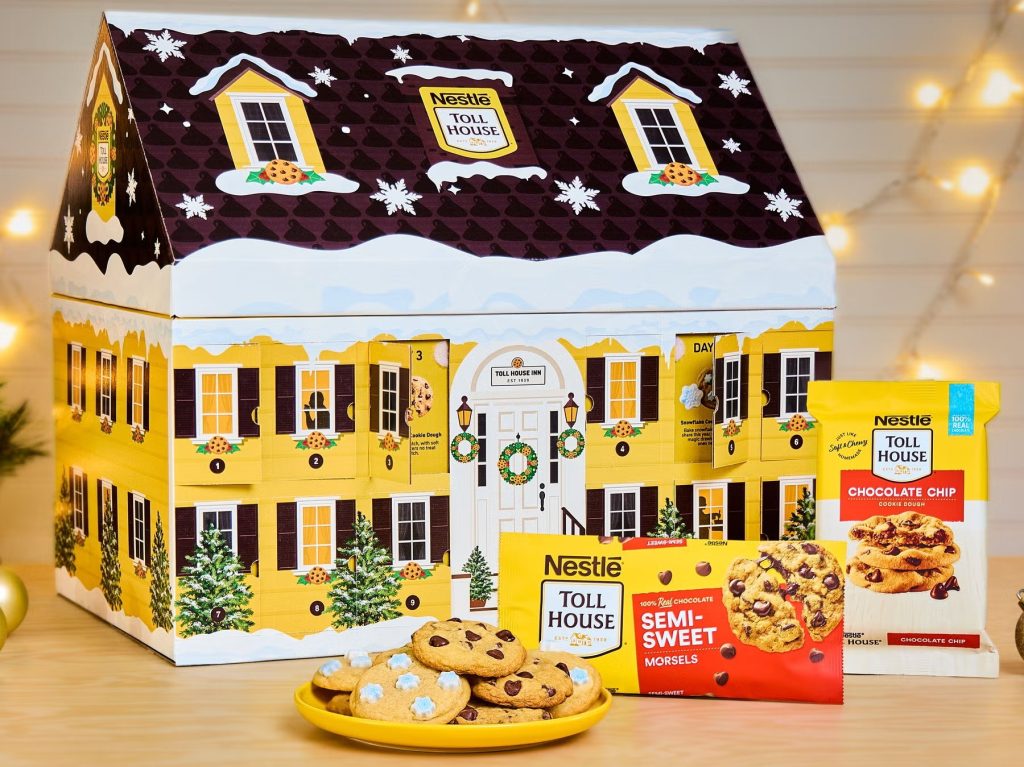 Nestlé Toll House advent calendar 2026 costs $29.99 and includes 12 cookie dough and morsel surprises, with new drops November 6 and December 4.