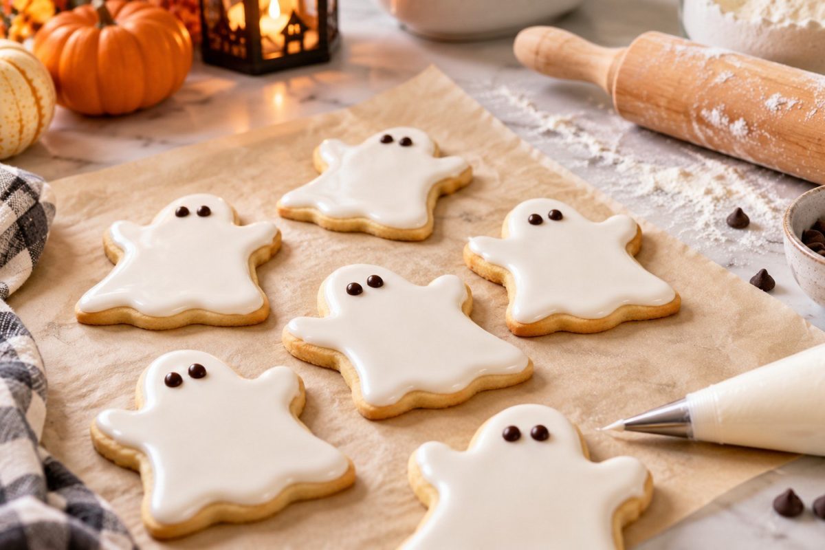 Ghost Cookies recipe with exact ingredients, oven temperature, piping steps, storage advice, troubleshooting, and tips for crisp Halloween meringue ghosts.