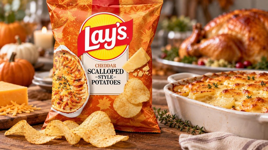 Lay’s Cheddar Scalloped-Style Potatoes arrive for Thanksgiving 2026. Discover their cheesy flavor, release date, ingredients, and U.S. availability.
